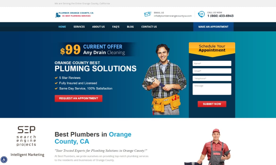 plumber marketing plumbing website design